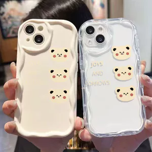 Ốp Lưng Cho OPPO Reno 15 14 13 12 11 10 Pro 8 6 15F 14F 13F 8Z 7Z 6Z A6X A3X A5i A17K A16K A16E A15S A12E Kem gợn Sóng Cong Edge Motif Ba Đầu NYK477