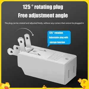 Bộ mở rộng ổ cắm tường 3 trong 1 Bộ chuyển đổi phích cắm điện Mỹ Bộ chuyển đổi phích cắm 125 độ Mexico Canada Du lịch Aadapter Bộ chuyển đổi nguồn di động