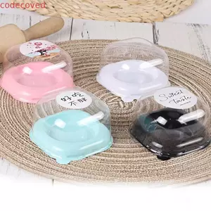 COCODECOVED 50 Khay Đóng Gói Bánh Trung Thu, Hộp Bánh Trung Thu Tự Làm Vuông, Bền Có Nắp Trong Suốt Nhựa Chống Bụi Trứng-Yolk Puff Bao Bì Khay Sô Cô La
