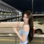 Phong cách Hàn Quốc Hot Girl Off-the-Shoulder Bow Top Nữ Mùa hè Slim-fit Slimmer Look Tay áo ngắn màu xanh nhạt