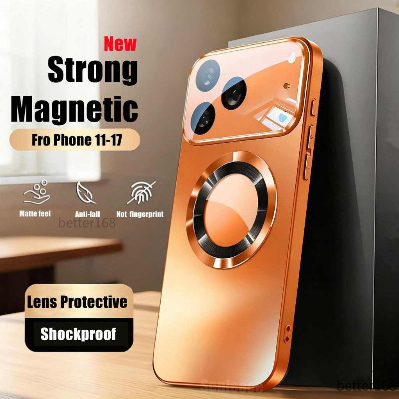 Ốp lưng từ tính cứng dành cho iPhone 15 PRO MAX 16 PRO MAX 14 13 12 PRO 17 PRO MAX chống rơi kèm bảo vệ ống kính máy ảnh