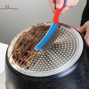 Bàn chải dây thép không gỉ hạng nặng HL Tay cầm bằng nhựa thoải mái Hoàn hảo để loại bỏ rỉ sét, xỉ hàn, bụi bẩn và sơn LMWU