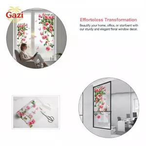 1 Decal dán cửa sổ hình bướm hoa hồng hồng có thể tháo rời để trang trí kính treo tường phòng khách phòng ngủ [VN]