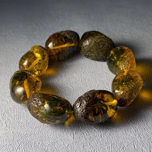 Vòng tay hổ phách bằng da Kelp Baltic Phụ kiện thời trang tinh tế