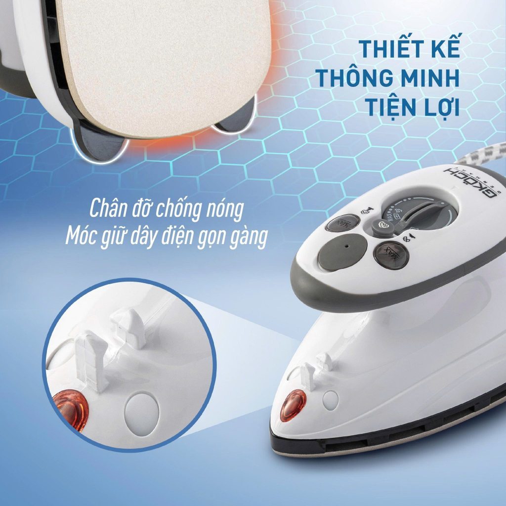Bàn Ủi Du Lịch Mini GKÖCH Nội Địa Đức 420W Ủi Hơi Nước & Ủi Khô Bảo Hành 24 Tháng