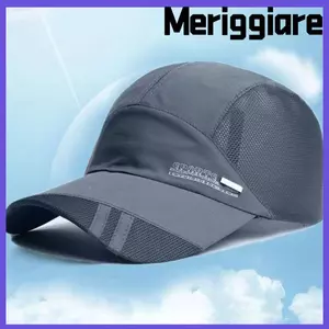 Mũ chống nắng mùa hè MERIGGIARE, Mũ khô nhanh có thể điều chỉnh đục lỗ thoáng khí, Mũ thể thao du lịch thêu chữ thời trang dành cho nam giới