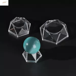 ZENZON Display Stand Volley Ball Trang trí máy tính để bàn Acrylic Giá đỡ hình cầu thủy tinh trong suốt