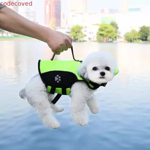 Áo khoác bơi thú cưng CODECOVED, Áo khoác cứu sinh cho chó phản quang thoáng khí, An toàn có thể điều chỉnh độ nổi cao cho thú cưng Áo phao trôi