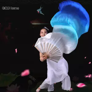 GCDHome Quạt Nhảy Múa Mở Rộng Nổi Đầu Chuyển Màu Người Hâm Mộ Khiêu Vũ Bụng Di Động Quạt Khiêu Vũ Hiệu Suất Đám Cưới Người Hâm Mộ Dài HOT