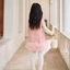 ✿ Bé Gái Hồng Lông Vũ Đỏ Viền Cổ Tròn Không Tay Áo Vest Đầm Tuyn Viền Công Chúa Trẻ Em Đảng Áo Choàng