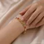 Vòng Tay Nữ Vòng Tay Nhật Bản Hàn Quốc Nhiều Màu Sắc Zircon Tím Kẻ Sọc Trái Tim Trang Sức Thời Trang Micro Kẻ Sọc Retro Vòng Tay Nữ Trang Sức Vòng Tay