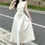 Mùa hè Phong cách Pháp ôm sát eo hẹp Thiết kế xếp li nhẹ nhàng Váy sang trọng lệch vai Niche không tay