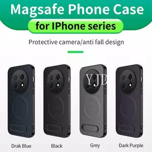 YJD Ốp Lưng Cho Huawei Nova 15 Max Sợi Carbon Họa Tiết Da Tích Hợp Giá Đỡ Từ Tính Thu Hút Chống Rơi Vỏ Điện Thoại