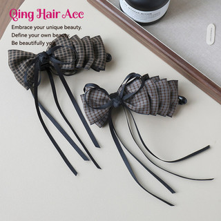 Hàn Quốc Lưới Nơ Chuối Kẹp Phong Cách Mới Streamer Phong Cách Cao Thấp Dọc Kẹp Phẳng Ngang Kẹp Dọc Kẹp Nữ