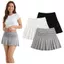 PYCOU Nữ Thấp Tầng Váy, Tích Hợp Quần Short Draped Phía Trước Quần Short An Toàn Váy, Gợi Cảm Viền Nhẹ Màu Trơn Xuân Hè Dạo Phố Trang Phục Thường Ngày