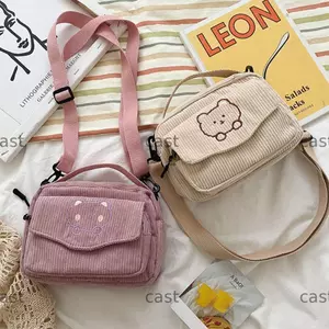 Túi xách CAST Túi xách du lịch vải nhung hoạt hình in hình gấu