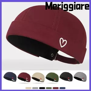 Mũ không vành MERIGGIARE, Nhãn trái tim tình yêu có thể điều chỉnh Docker Cap, Mũ đầu lâu Cotton nam và nữ