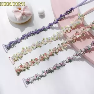 Dây đeo áo ngực hoa, Dây đeo vai chống trượt có thể điều chỉnh, Dây đeo vai hoa bằng vải Polyester có thể tháo rời Váy dự tiệc cưới