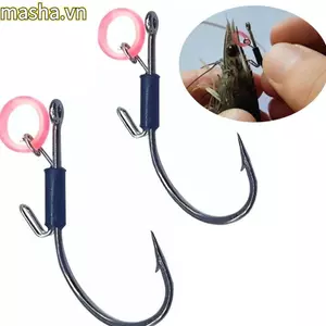 10 Chiếc Móc Cá Thép carbon Cao, Giun Không Cỏ Móc Đơn Sống Mồi Tôm Móc, Giun Mềm Pickerel Thế Hệ Thứ Ba Câu Cá Câu Cá Biển