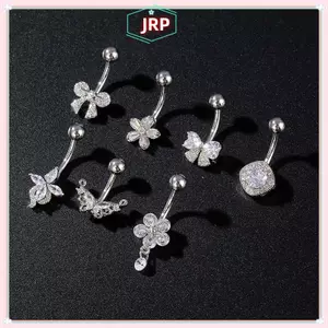 JRP Thép Không Gỉ Bướm Hoa Bụng Nút Nhẫn Rốn Xuyên Nhẫn Nữ Cô Gái Gợi Cảm Bụng Xuyên Nhẫn Cơ Thể Trang Sức JRP