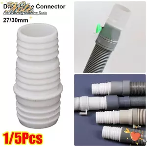 NOTE1 1 / 5 Cái Bộ Chuyển Đổi Ống, Đầu Nối Ống Thoát Nhựa 27 / 30 Mm, Khớp Nối Ống Nước Đa Năng Màu Trắng Bền Đẹp Cho Máy Giặt Thoát Nước