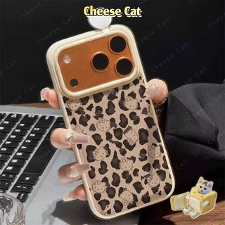 Ốp điện thoại da báo màu đen Kitty đen cho iPhone 13 14 15 16 17 Pro Max 12 11 17 Air Xs Max XR 8 7 Plus