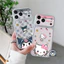 Ốp điện thoại bằng da PU hình mèo Kitty dễ thương cho Huawei Mate 80 Pro Max 70 Air 60 Por Plus 50 40 30 Pro Vỏ mềm màu bạc kẻ sọc chống rơi