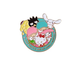 3 Cái / bộ Sanrio Cinnamoroll & My Melody Men Chân Dễ Thương nhất Kuromi Kim Loại Huy Hiệu Cho Túi / Quần Áo Hợp Kim Nhỏ Giọt Dầu Thổ Cẩm