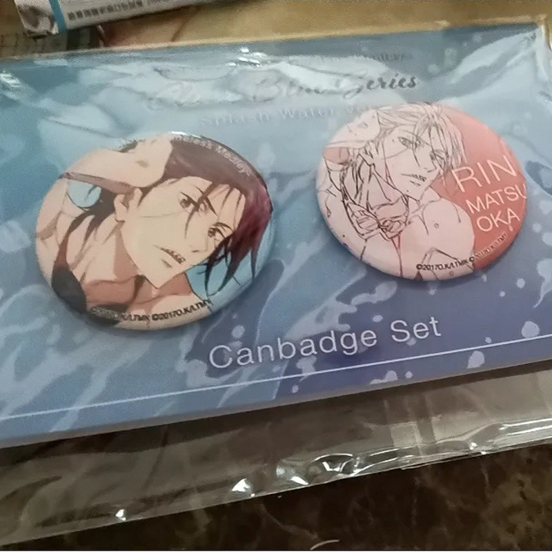 Tự do! Huy hiệu bắn nước câu lạc bộ bơi lội Iwatobi Nút ghim 58mm Bộ sưu tập Anime Free!