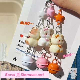 【Chamvn】 hình ngôi sao Dây đeo điện thoại hình mèo Xiêm dễ thương  mặt dây chuyền hình mèo hoạt hình 3D  túi xách