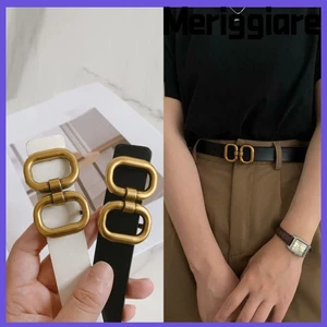 Thắt lưng nữ MERIGGIARE, Dây thắt lưng có khóa hợp kim có thể điều chỉnh, Thiết kế hợp thời trang bằng da PU chất lượng cao Dây khóa thời trang Sử dụng hàng ngày