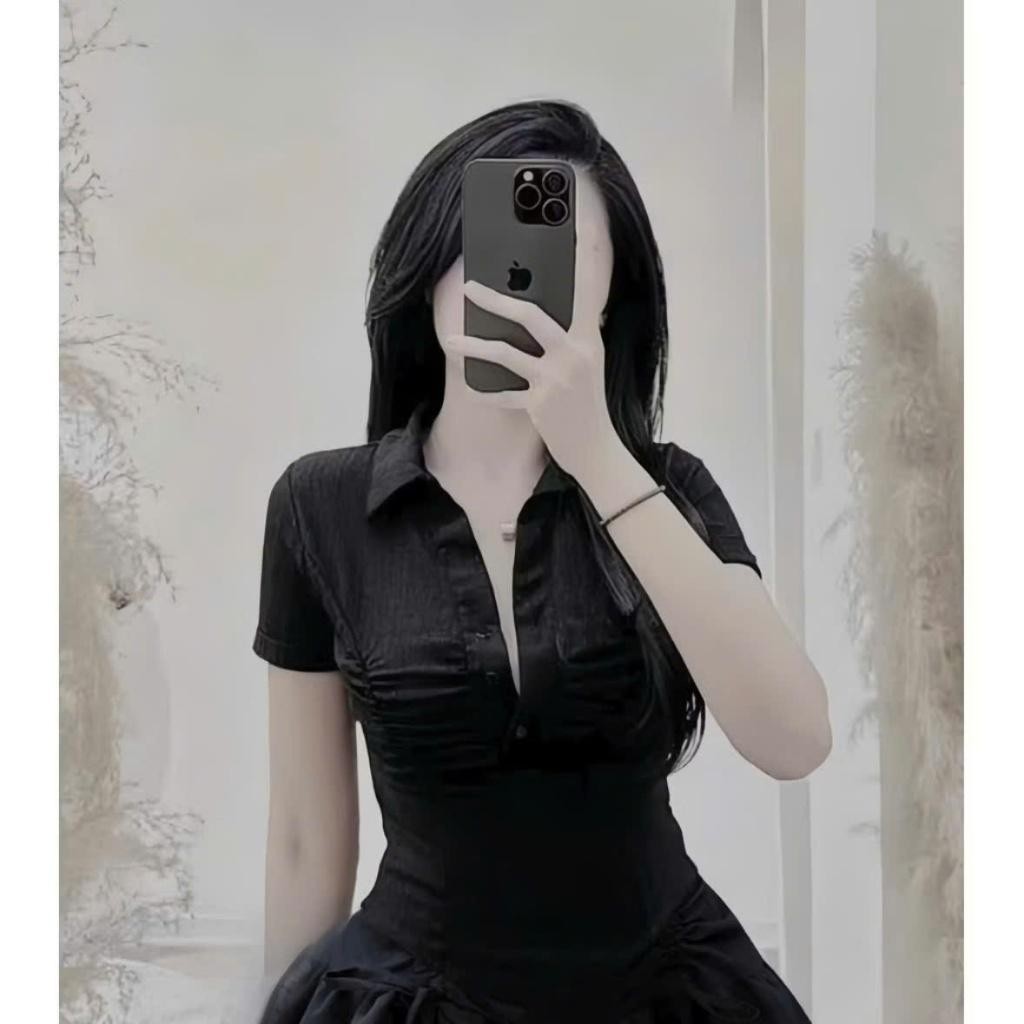 Áo Thun Nữ Vạt Bầu Nhún Ngực, Cổ Sơ Mi Ngắn Tay Chất Thun Tăm Dày Dặn Có Bigsize Bs064- Em Xinh Bigsize