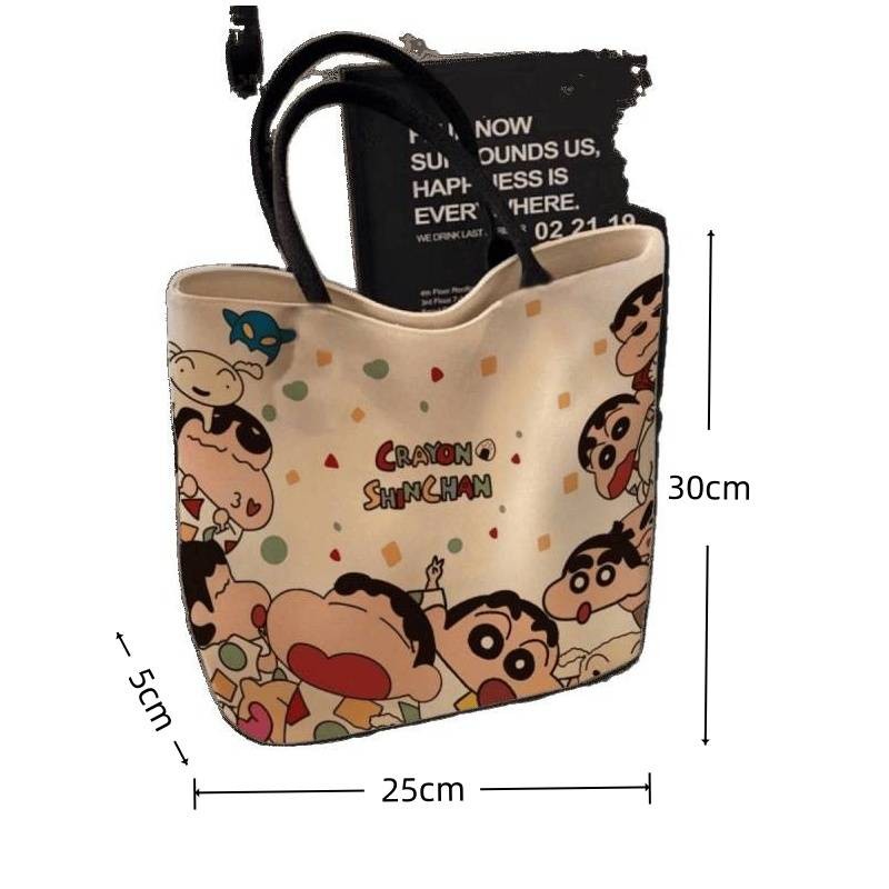 SQ11 Hoạt Hình Dễ Thương Crayon Shin chan Túi Xách Vải Dành Cho Nữ Sinh Viên Cầm Tay Dung Tích Lớn Túi Đeo Vai