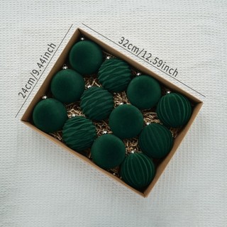 Rượu Vang Đỏ / Xanh Đổ Xô Giáng Sinh Sang Trọng Bóng Nhung Đồ Trang Trí 12 Miếng Lễ Hội Cây Giáng Sinh Trang Trí Tiệc Mặt Dây Chuyền enmdavn