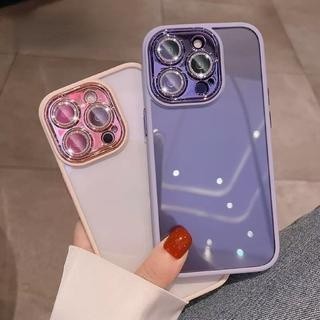Ốp điện thoại lấp lánh ống kính kim loại cho iPhone 16 15 pro max 14 pro max 11 12 13 12promax 13promax 11 pro max 13 pro Ốp điện thoại trong suốt chống sốc sang trọng