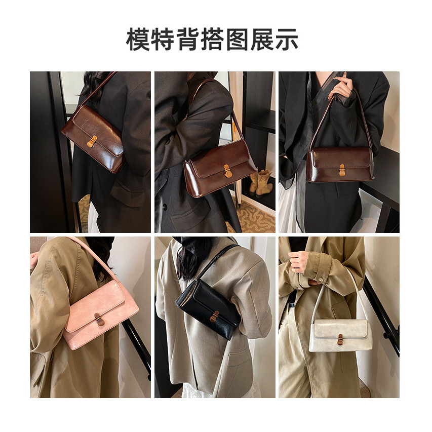 túi nữ da pu kẹp nách basic hiện đại, sành điệu