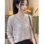 Áo len nữ mùa thu cổ chữ V dài tay thời trang, dệt kim