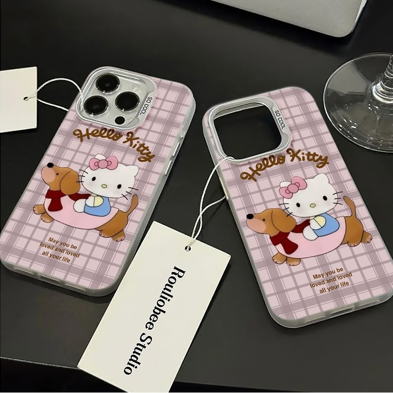 Ốp Lưng iPhone Hình Chó Lạp Xưởng Và Hello Kitty - Tương Thích 16/15/14/13/12/11 Pro Max, XS Max, X