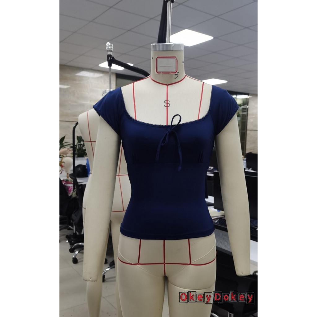 Áo crop top nữ tay ngắn, cổ chữ U với ren và nơ cà vạt - Phù hợp dự tiệc