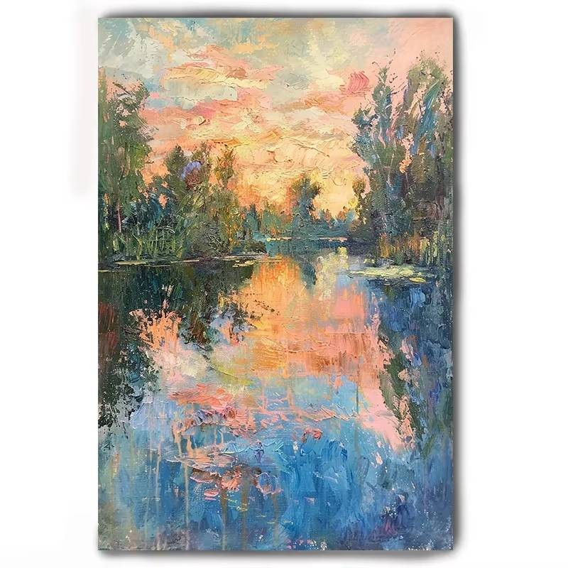 Monet sống động thiên nhiên phong cảnh màu sắc tươi sáng mùa xuân đài phun nước hoa hồng vườn áp phích nhà hiện đại tường nghệ thuật tranh canvas