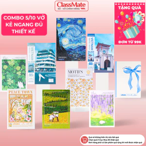 Combo 5/10 Vở Kẻ Ngang Vở 80/120 Trang Bìa Chống Nước Vở Kẻ Ngang Cho Học Sinh Cấp 2-AT
