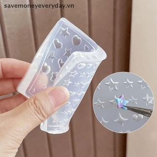 [savemoneyeveryday] Sáng Tạo 3D Heart Star Pentagram Khuôn Làm Móng Tay Silicon DIY Trang Trí Móng Tay Nghệ Thuật Trong Suốt Mẫu Làm Móng Tay Cho Móng Tay Charm [vn]