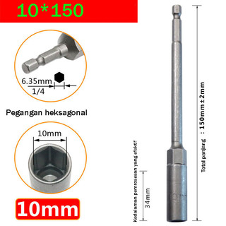 Khẩu Chụp Bulong Lắp Nhanh 150mm - Cho Máy Khoan & Bắn Vít Chân 6 Giác 5.5-19mm