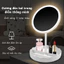 Gương Trang Điểm Để Bàn Có Đèn LED Xoay 360° Kèm Khay Đựng Đa Năng – Gương Makeup Siêu Sáng GADI