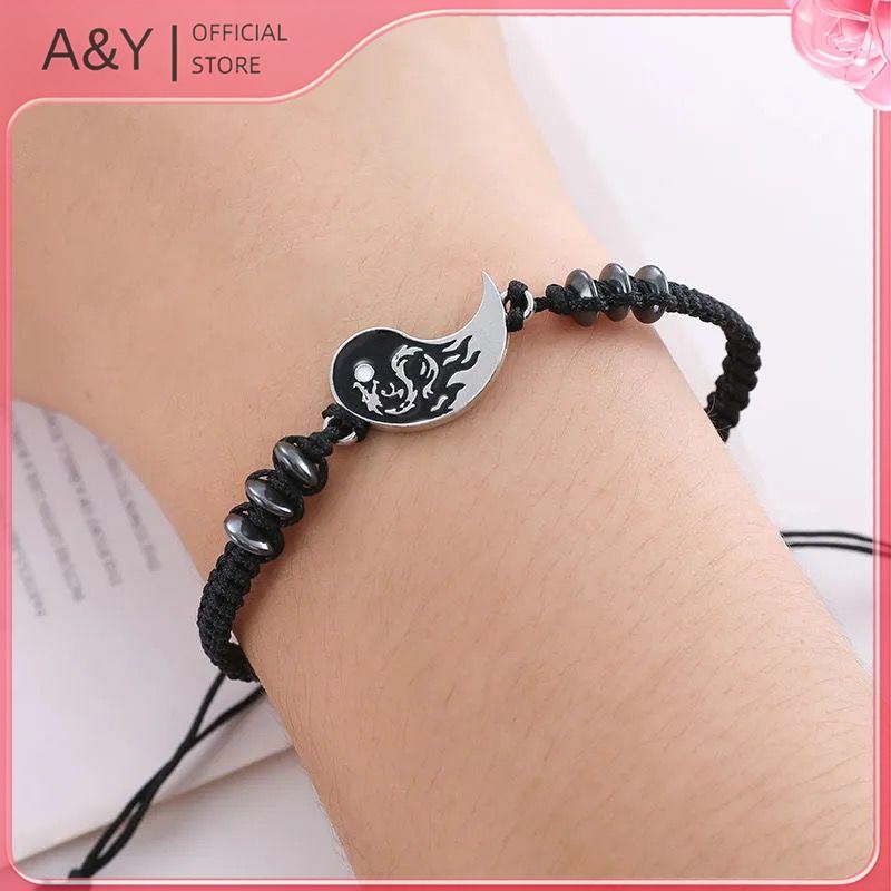 A&amp;Y - Cặp Đôi Vòng Tay Điều Chỉnh Hình Rồng Âm Dương, Perfect Quà Tặng Ngày lễ tình nhân