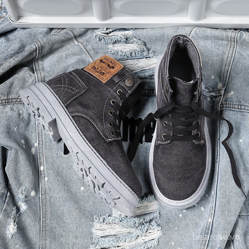 Size Lớn 48 Giày Nam 2026 Giày Cao Cấp Mới Denim Casual Đa Năng Bảo Hộ Lao Động Martin Hợp Thời Trang