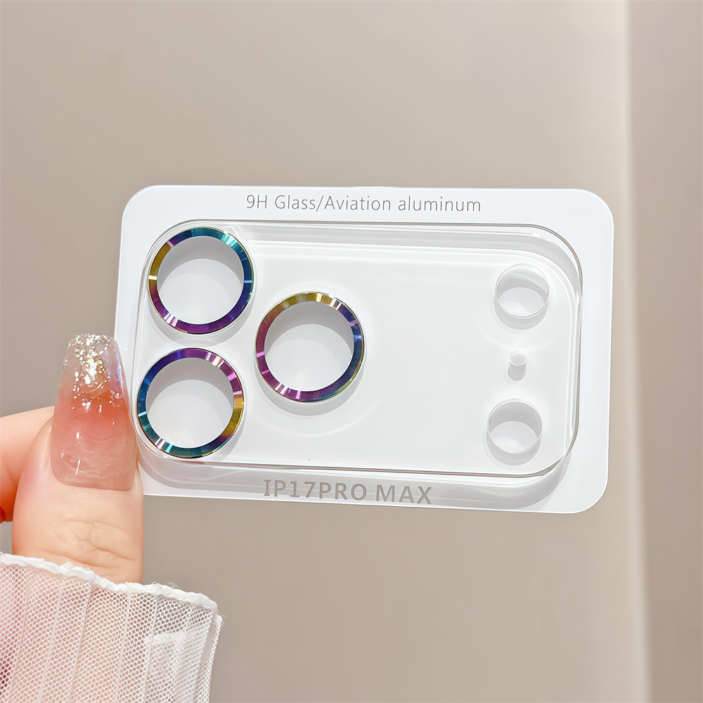 Phim bảo vệ ống kính máy ảnh trong suốt họa tiết CD tích hợp cho iPhone 17 16 15 13 14 Pro Max Air 15 16 plus Phim bảo vệ màn hình ống kính cho ống kính máy khoan flash