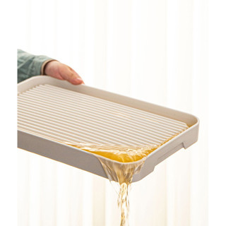 Khay Trà Kiểu Nhật Bản Có Rãnh Và Lỗ Thoát Nước Bằng Nhựa Dẻo Melamine