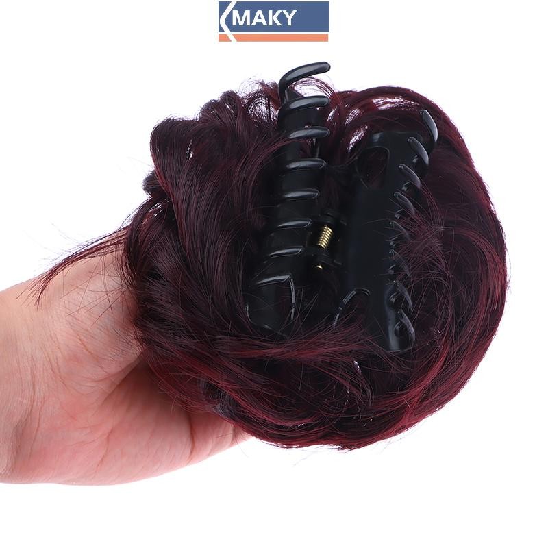 Onetimingcool Hoa Bud Tóc Giả Móng Vuốt Kẹp Tóc Cho Nữ Lộn Xộn Xoăn Ngắn Tổng Hợp Tóc Chignon Donut Con Lăn VN