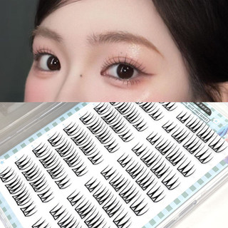 【Nhíp miễn phí】Cụm đơn không keo cho phụ nữ Lông mi có thể tái sử dụng trái & phải Thích hợp cho phụ nữ mọi lứa tuổi
